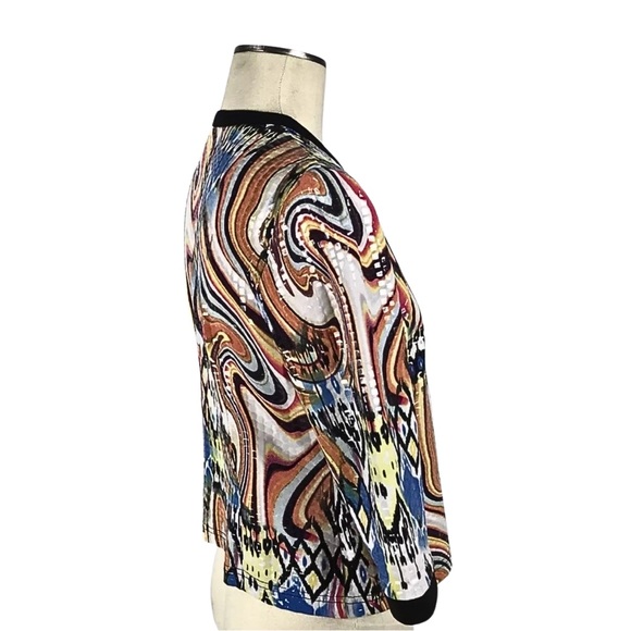💕 Vintage Joseph Ribkoff Abstract Cardigan Blouse Jacket - Picture 4 of 7
